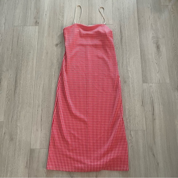 Zara Jacquard Gingham Midi Dress - Picture 5 of 6